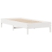 Estructura de cama sin colchón madera maciza blanca 75x190 cm