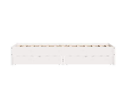 Estructura de cama sin colchón madera maciza blanca 75x190 cm