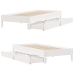 Estructura de cama sin colchón madera maciza blanca 75x190 cm