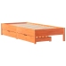 Estructura de cama sin colchón madera maciza marrón 75x190 cm