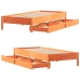 Estructura de cama sin colchón madera maciza marrón 75x190 cm