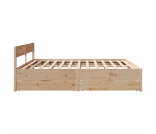 Estructura de cama sin colchón madera maciza de pino 200x200 cm