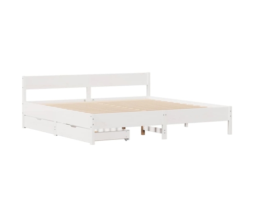 Cama sin colchón madera maciza de pino blanca 180x200 cm