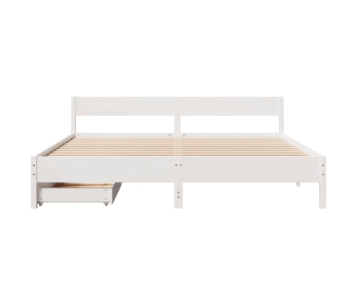 Cama sin colchón madera maciza de pino blanca 180x200 cm