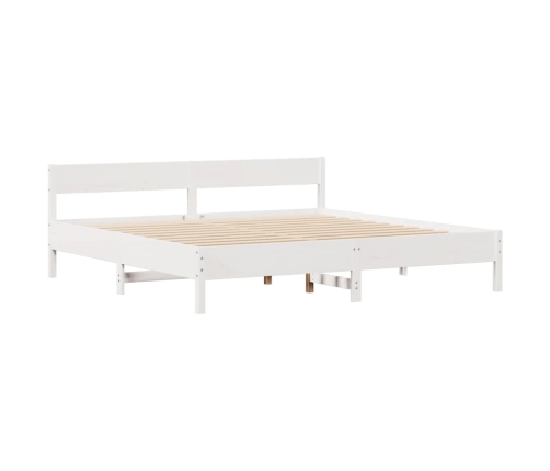 Cama sin colchón madera maciza de pino blanca 180x200 cm