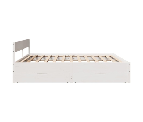Cama sin colchón madera maciza de pino blanca 180x200 cm