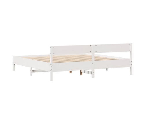 Cama sin colchón madera maciza de pino blanca 180x200 cm