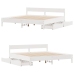 Cama sin colchón madera maciza de pino blanca 180x200 cm