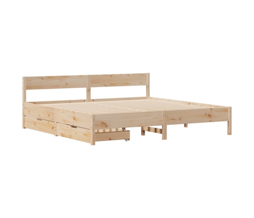Estructura de cama sin colchón madera maciza de pino 160x200 cm