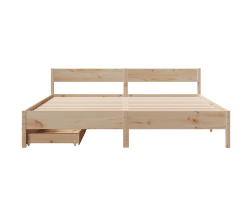 Estructura de cama sin colchón madera maciza de pino 160x200 cm