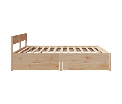 Estructura de cama sin colchón madera maciza de pino 160x200 cm