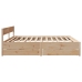 Estructura de cama sin colchón madera maciza de pino 160x200 cm