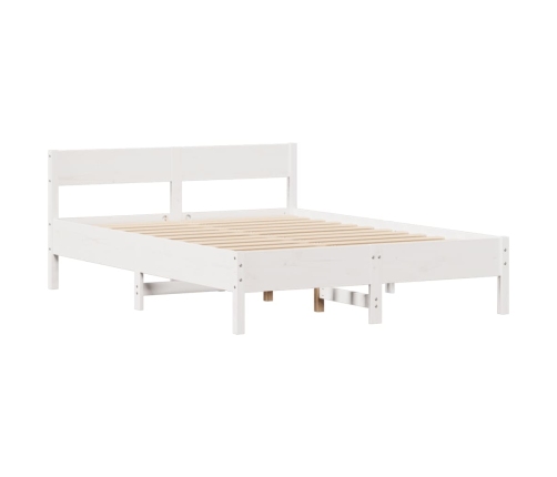 Estructura de cama sin colchón madera de pino blanca 150x200 cm