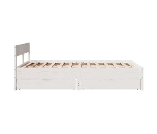 Estructura de cama sin colchón madera de pino blanca 150x200 cm