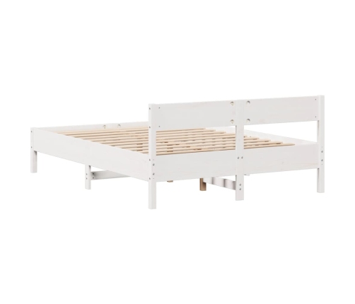 Estructura de cama sin colchón madera de pino blanca 150x200 cm