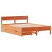 Cama sin colchón madera maciza pino marrón cera 150x200 cm