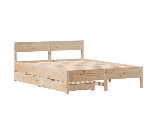 Estructura de cama sin colchón madera de pino maciza 120x200 cm