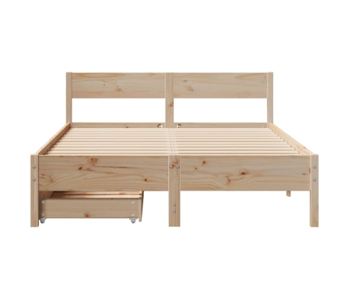 Estructura de cama sin colchón madera de pino maciza 120x200 cm