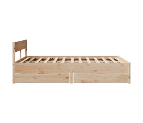 Estructura de cama sin colchón madera de pino maciza 120x200 cm