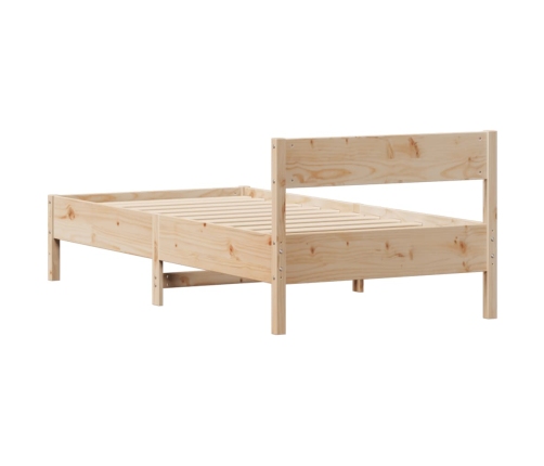 Estructura de cama sin colchón madera maciza de pino 100x200 cm