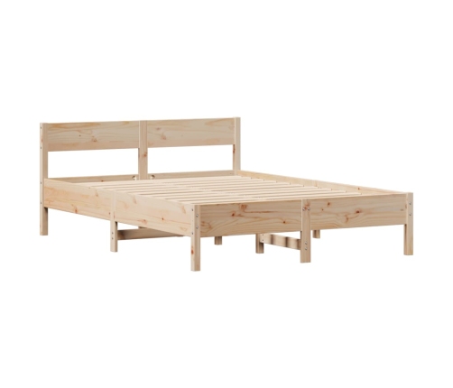 Estructura de cama sin colchón madera maciza de pino 140x190 cm