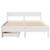 Estructura de cama sin colchón madera de pino blanca 140x190 cm