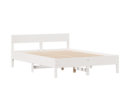 Estructura de cama sin colchón madera de pino blanca 140x190 cm