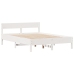 Estructura de cama sin colchón madera de pino blanca 140x190 cm