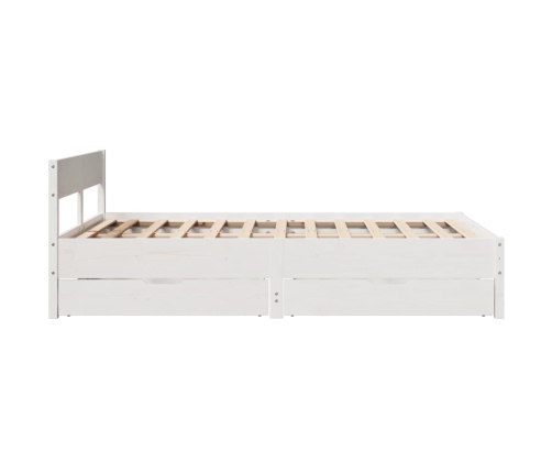 Estructura de cama sin colchón madera de pino blanca 140x190 cm