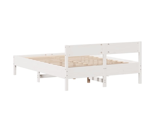 Estructura de cama sin colchón madera de pino blanca 140x190 cm