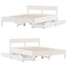 Estructura de cama sin colchón madera de pino blanca 140x190 cm