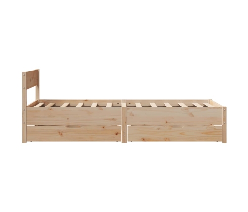 Estructura de cama sin colchón madera maciza de pino 90x190 cm