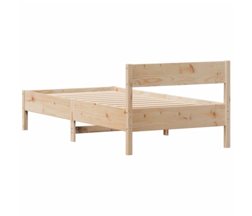 Estructura de cama sin colchón madera maciza de pino 90x190 cm