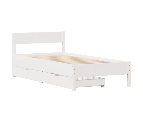 Estructura de cama sin colchón madera maciza blanca 90x190 cm