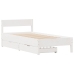 Estructura de cama sin colchón madera maciza blanca 90x190 cm