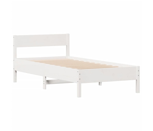 Estructura de cama sin colchón madera maciza blanca 90x190 cm