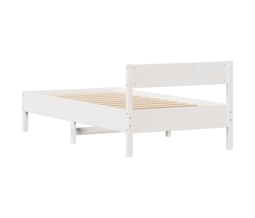 Estructura de cama sin colchón madera maciza blanca 90x190 cm