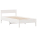 Estructura de cama sin colchón madera maciza blanca 75x190 cm