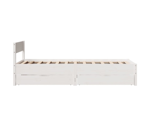 Estructura de cama sin colchón madera maciza blanca 75x190 cm