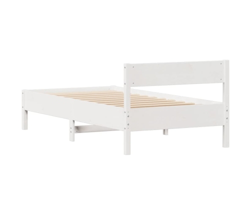 Estructura de cama sin colchón madera maciza blanca 75x190 cm