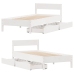 Estructura de cama sin colchón madera maciza blanca 75x190 cm