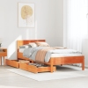 Estructura de cama sin colchón madera maciza marrón 75x190 cm