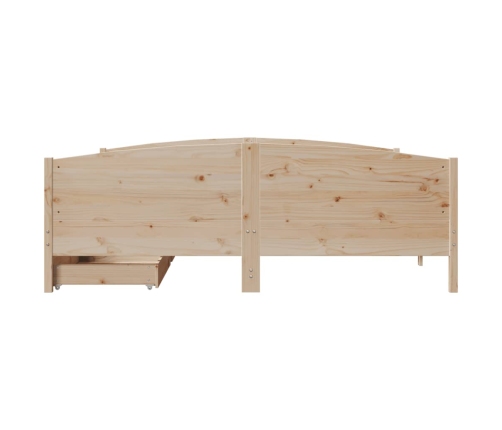 Estructura de cama sin colchón madera maciza de pino 200x200 cm