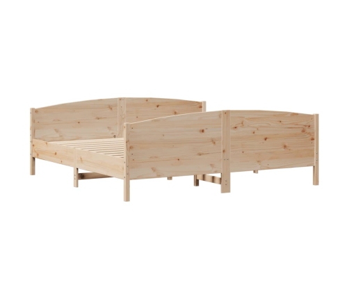 Estructura de cama sin colchón madera maciza de pino 200x200 cm