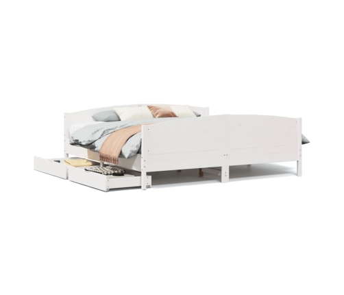 Estructura de cama sin colchón madera maciza blanca 200x200 cm