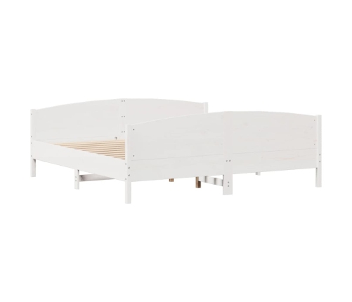 Estructura de cama sin colchón madera maciza blanca 200x200 cm