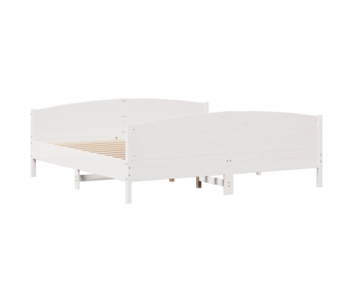 Cama sin colchón madera maciza de pino blanca 180x200 cm