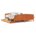 Cama sin colchón madera maciza de pino marrón cera 180x200 cm