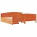 Cama sin colchón madera maciza de pino marrón cera 180x200 cm