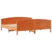 Cama sin colchón madera maciza de pino marrón cera 180x200 cm